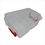Rectangular box for food, capacity 500 ml, 2 compartments, transparent